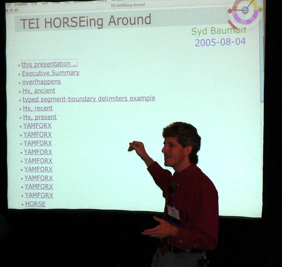 Syd Bauman at Extreme Markup Languages 2005