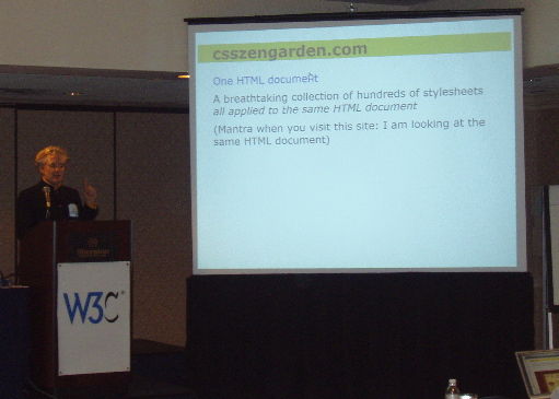 Stephen Pemberton lecturing at WWW2004